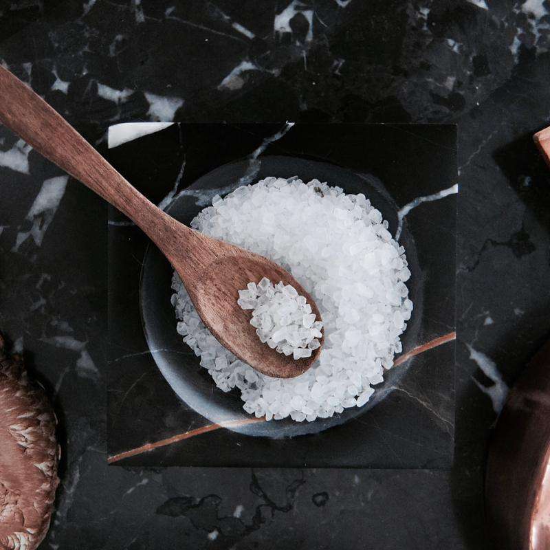 Stoned marble black block bowl