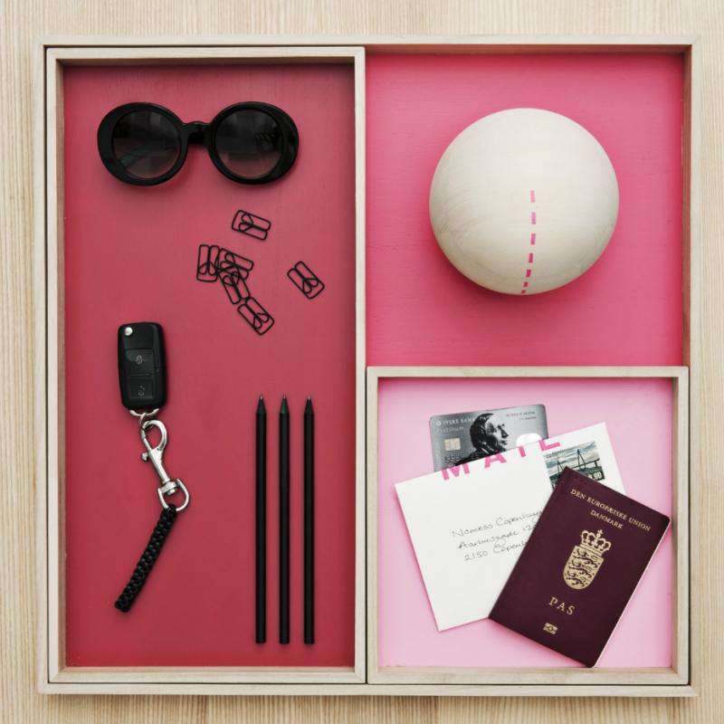 Nomess Display tray red set of 3 pieces