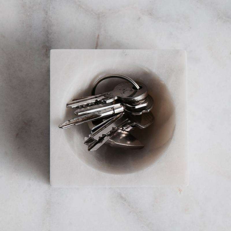 Block bowl white marble Stoned Marble