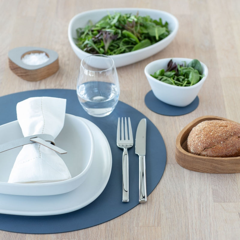 Placemat round nupo dark blue