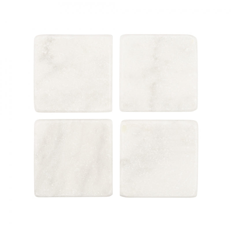 Stoned marble square coasters 4 pcs