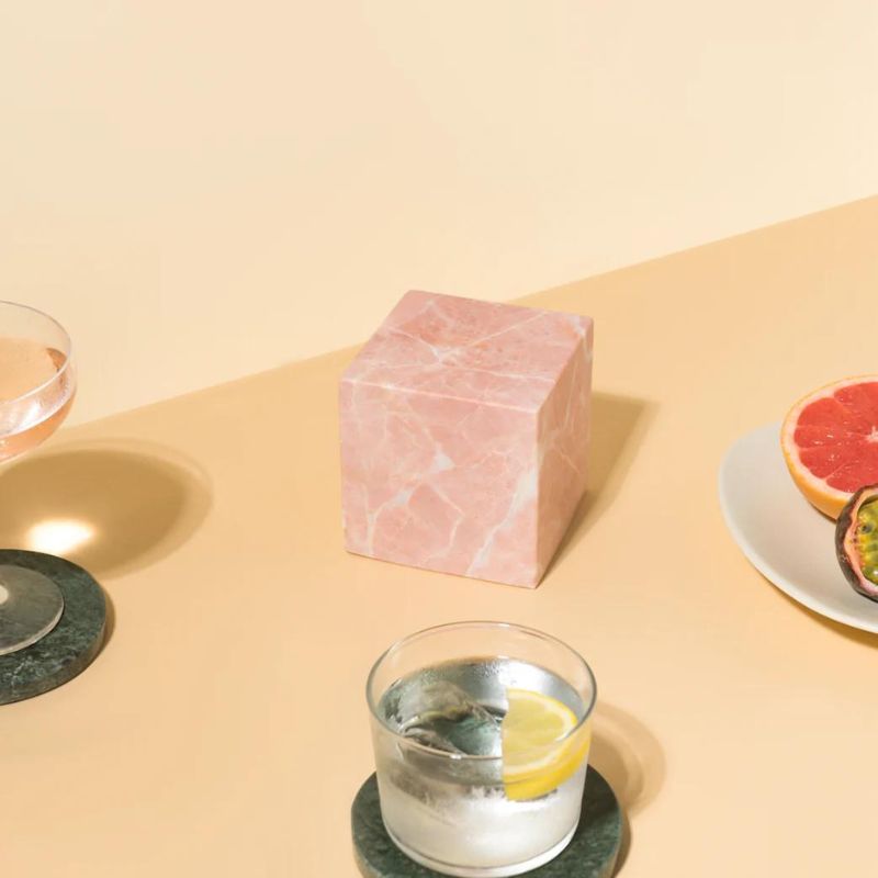 Stoned marble pink marble block large