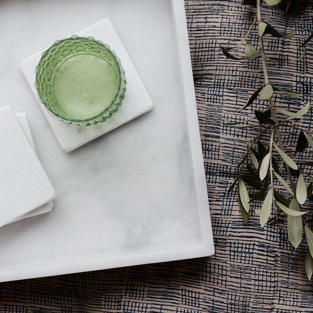 Coasters white marble square