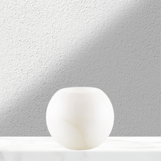 Alabaster tea-light holder Basil