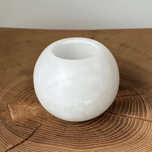 Alabaster tea-light holder Bella