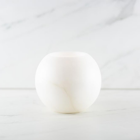 Alabaster tea-light holder Basil ceramic by rosa