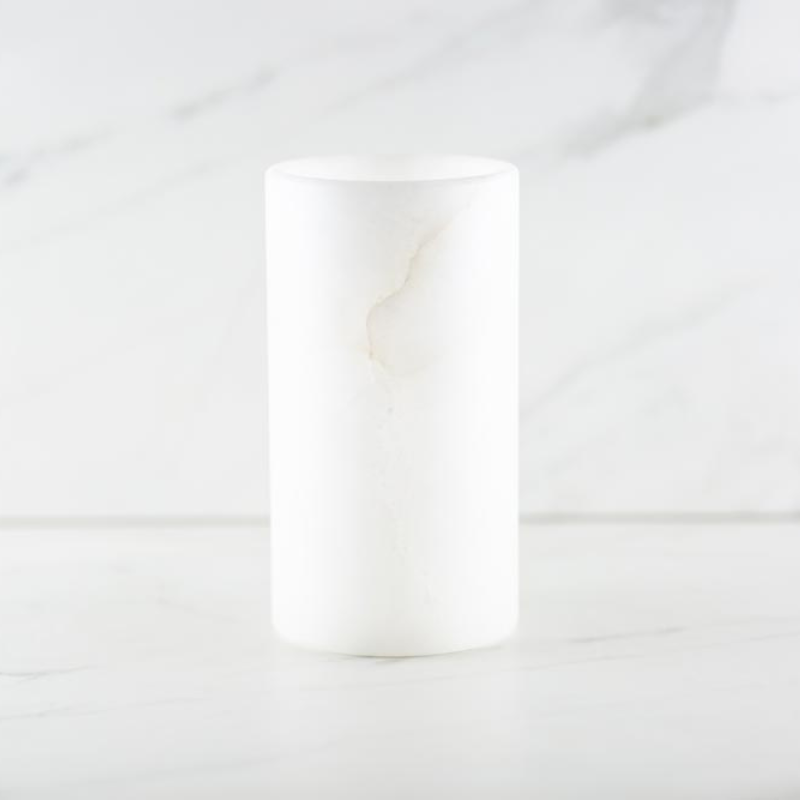 Alabaster tea-light holder Costa