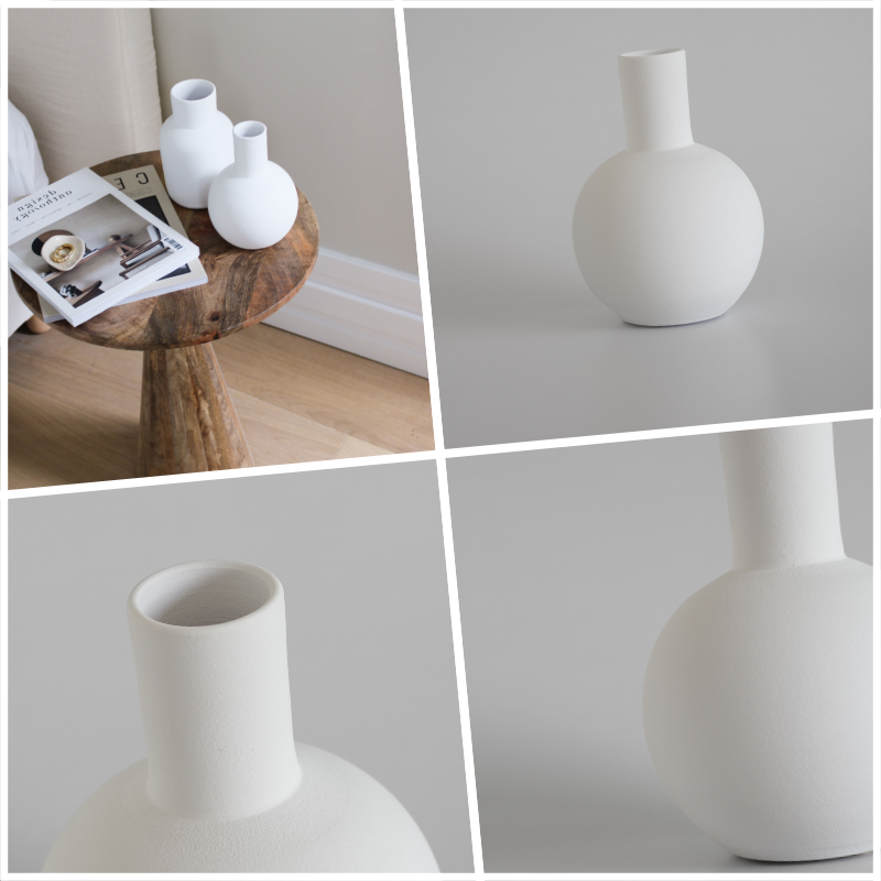 Vase blanc argile décoratif Pico