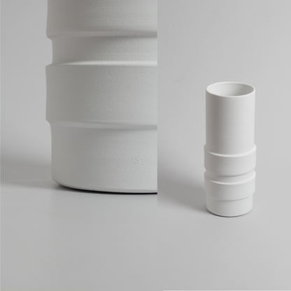 Symmetrical ceramic white vase - 02