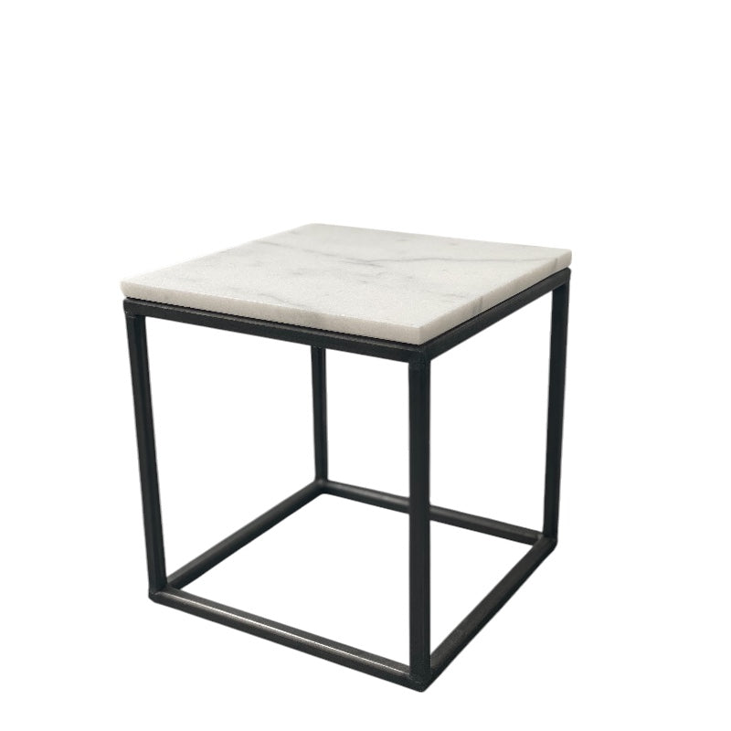 Side table 30x30 white marble