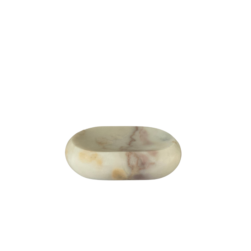 Stoned Marble soap dish pink