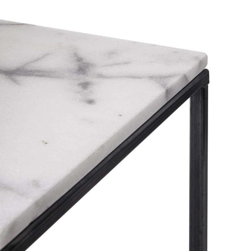 Side table white marble 30x30