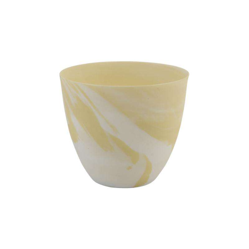 &klevering tea light holder marble print small yellow