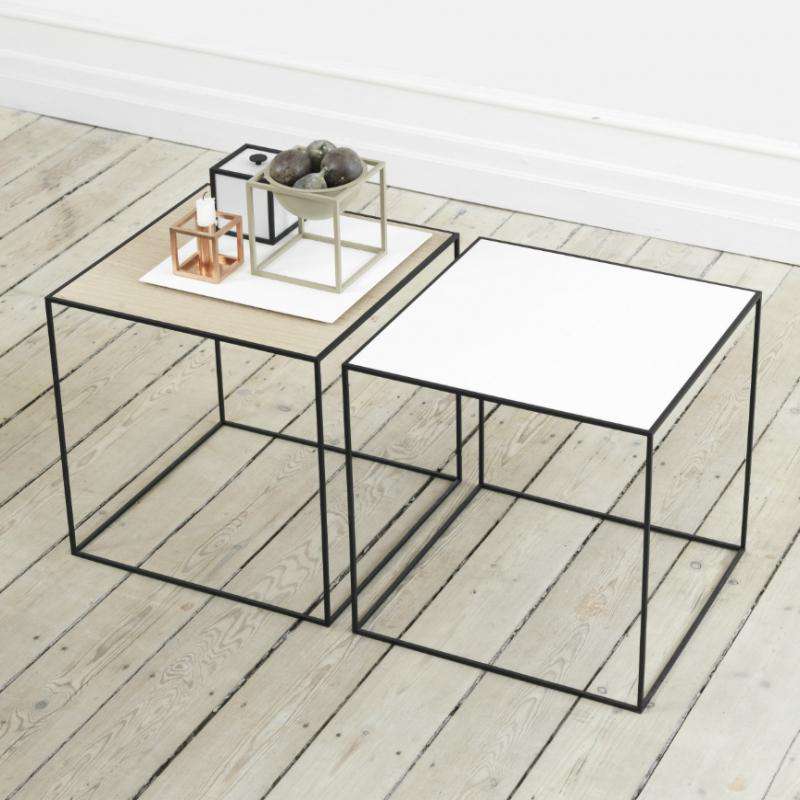 Twin table 42 blanc/bois de chêne