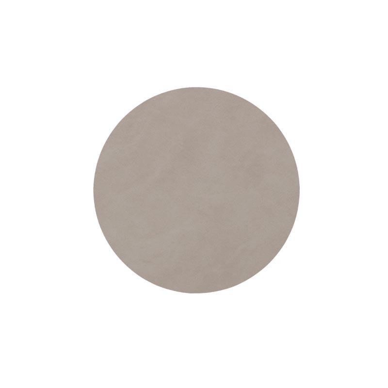 Glass mat circle light grey leather nupo