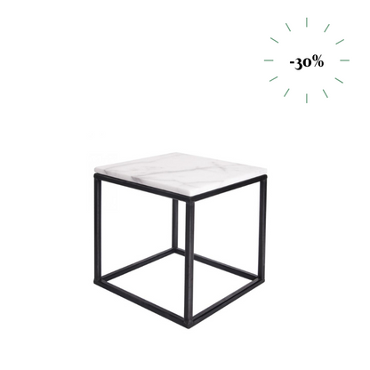 Side table 30x30 white marble