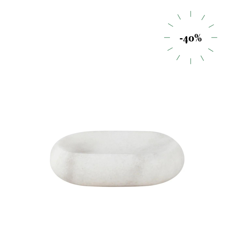 Stoned Marble porte-savon marbre blanc