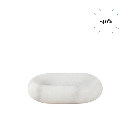 Stoned Marble soap dish white